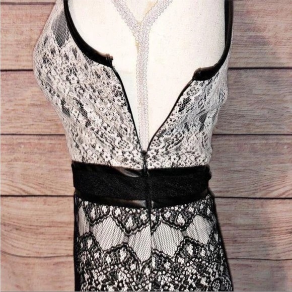Kensie women’s 6 Black and White moody whimsygoth Lace cocktail holiday Dress - Picture 3 of 8